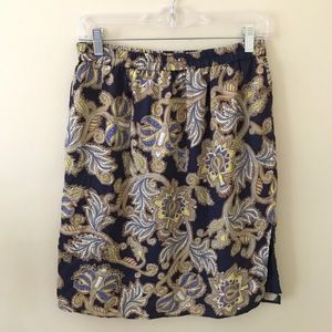 Ann Taylor LOFT Blue Paisley Skirt